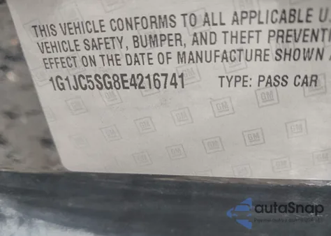 2014 Chevrolet Sonic Lt Auto from USA, damaged, VIN 1G1JC5SG8E4216741